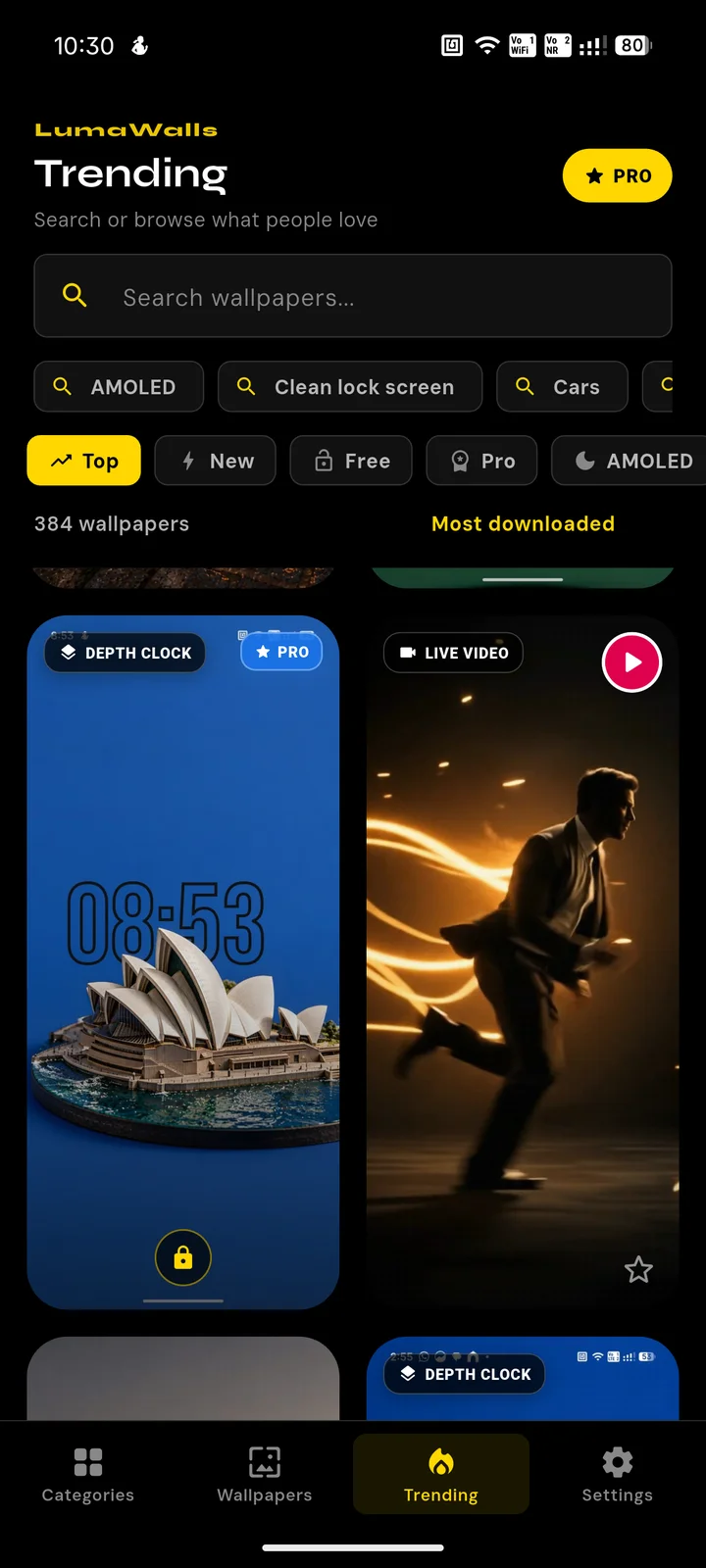 Luma Walls trending screen